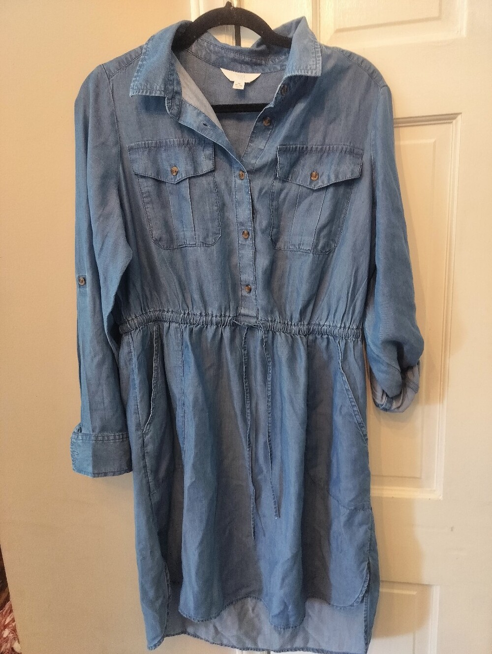 Women's Light Blue Denim Shirt Dress Time And Tru